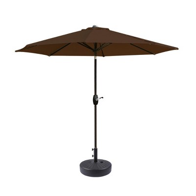 WestinTrends 9 Ft Outdoor Patio Market Umbrella with Black Round Base