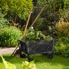 Outsunny Collapsible Utility Wagon, Heavy Duty Folding Cart, 132 lbs. Capacity Steel Frame, All-Terrain Wheels, Adjustable Handle, Bag, Black - 2 of 4