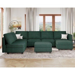 Belffin Modular Sectional Couch U Shaped Corduroy Sectional Sofa with Chaise Convertible Modern Sectional Sofa Couch - 1 of 4