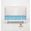 Bacati - Chevron Ikat Aqua Turquoise 100 percent Cotton Universal Baby US Standard Crib or Toddler Bed Fitted Sheet - 4 of 4