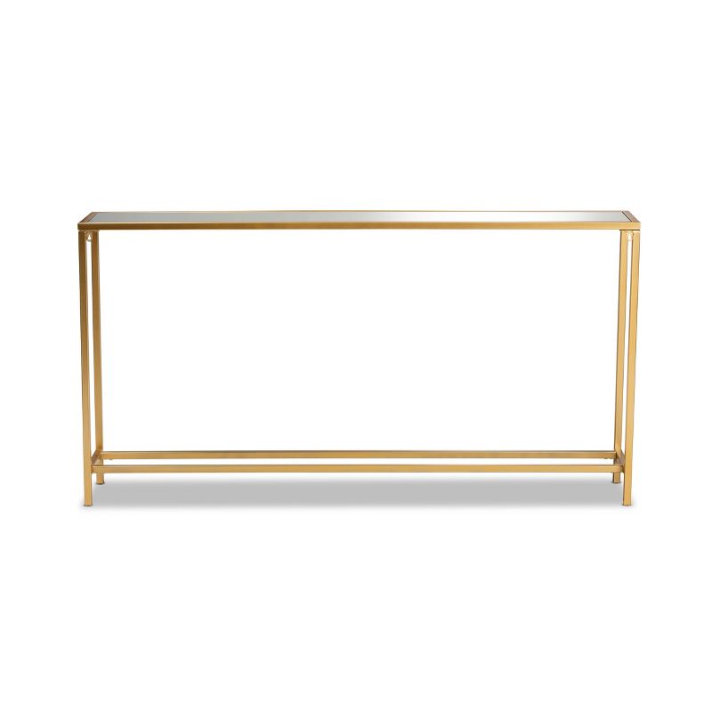 Alessa Glam Metal and Mirrored Glass Console Table Gold - Baxton Studio, 5 of 9