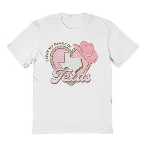 Social Collective Men's My Heart In Texas  Valentines Day Short Sleeve Graphic Cotton T-Shirt - 1 of 3