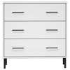 vidaXL Sideboard with 3 Drawers White 30.3"x15.7"x31.3" Solid Wood OSLO - 4 of 4