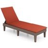 Tangkula 2PCS Patio Lounge Chair Recliner Chair w/ 3-Position Adjustable Backrest & Cushion Brown & Orange - 3 of 4