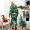 Christmas Matching Family Pajamas Set Reindeer Green Print PJS with Christmas Socks Green - 3 of 4