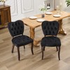 NicBex Dining Chair Set of 2 Modern Velvet Fabric Kitchen Chairs with Tufted Backrest for Dining Room - 2 of 4