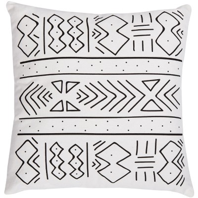 Kerra Pillow - Black/White - 18" x 18" - Safavieh