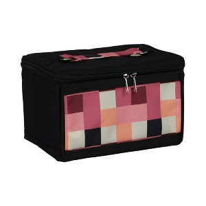 Everything Mary Sewing Kit Organizer Box, Checkered Pink Print - Portable Craft Caddy - 1 of 4
