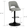 Swivel Bar Stools with Backs, 24"-32" Adjustable Height Bar Stools, Set of 2 Upholstered Seats with Black Base-The Pop Home - 4 of 4