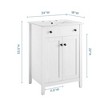 Modway Nantucket 24" Bathroom Vanity - White Wood Modern Cabinet with Storage (Sink Basin Not Included) - 2 of 4