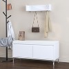Vynxaria Modern Wall-Mounted Entryway Shelf & Storage Bench Set - White Finish with Hooks and Cushion - 3 of 4