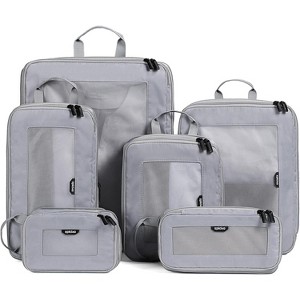 Compression Packing Cubes - 4 Set Durable Travel Organizer Bags Mesh Top, Expandable Travel Accessories Carry - 1 of 4