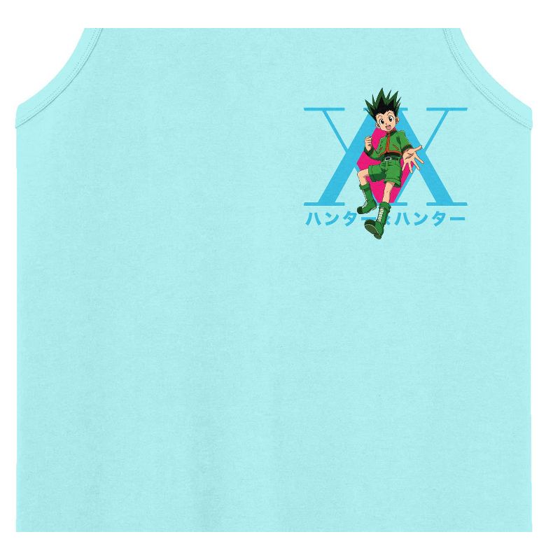 Hunter X Hunter Gon With Colorful Shapes Crew Neck Sleeveless Celadon Men's Tank Top, 3 of 5