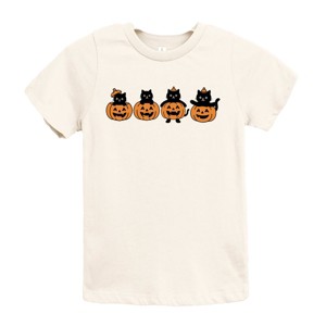Four Black Cats Pumpkins - Youth Short Sleeve Graphic T-Shirt and Toddler Short Sleeve Graphic T-Shirt - 1 of 4