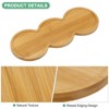 Unique Bargains Multipurpose Use Durable Bamboo Wood Saucer Storage Tray - 2 of 4