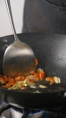 Infuse 14" Black Carbon Steel Nonstick Wok with Stainless Steel Handle