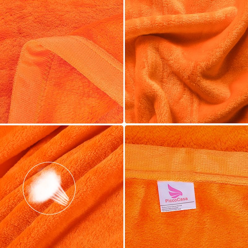 PiccoCasa Solid Print Microfiber Lightweight Plush Soft Bed Blanket 1 Pc, 5 of 6
