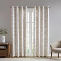 84"x42" Knox Printed Ogee Texture Blackout Curtain Panel Taupe