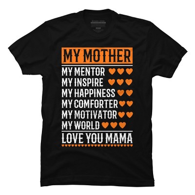 Men's Design By Humans Best Mother Description Hearts By OlaFami T-Shirt