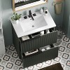 KWPZQEB 30" Modern Bathroom Vanity with Sink, Freestanding Vanity Cabinet with 2 Full-Extension Drawers & Fluted Design, Wooden Bath Vanity Sink Combo - 3 of 4