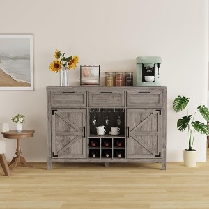 Whizmax Wine Bar Cabinet, Coffee Bar Cabinet with Wine Rack & Glass Holder - 1 of 4