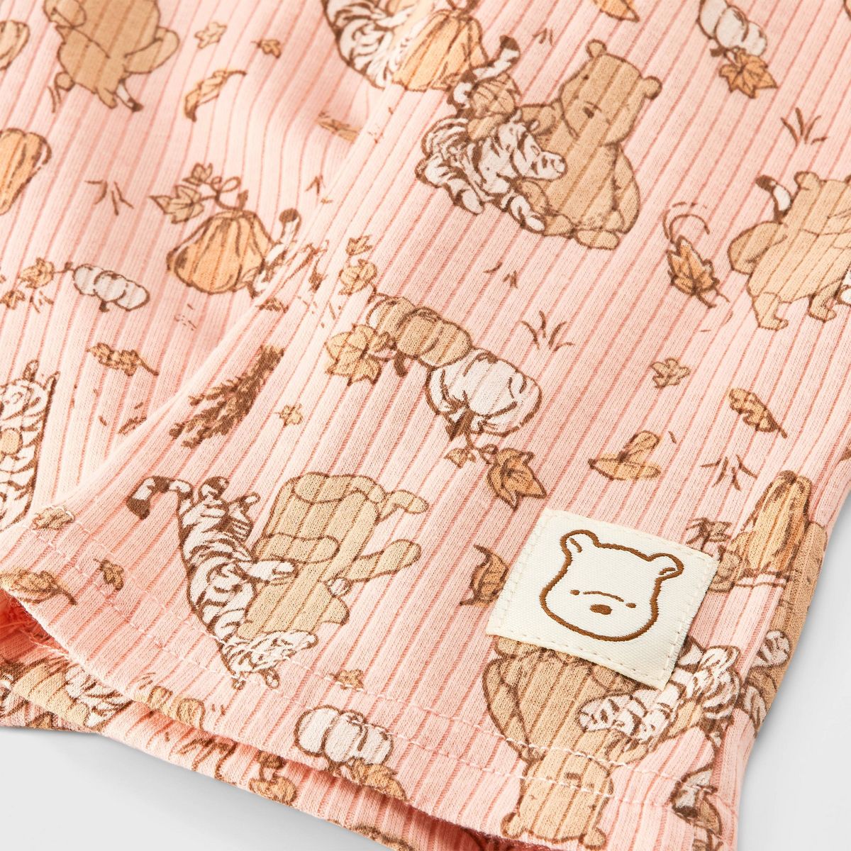 Baby Girls' 2pc Disney Winnie The Pooh Fleece Sweatshirt and Ribbed Pants Set - Beige - thumbnail 4