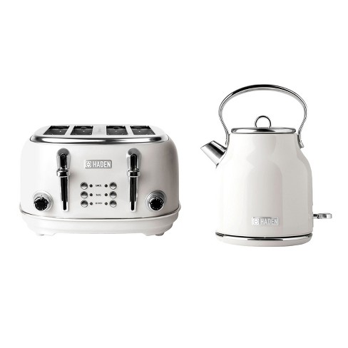 Haden Heritage 1.7 Liter Stainless Steel Electric Tea Kettle - Ivory