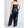 ELOQUII Strapless Faux Leather Jumpsuit - 3 of 4