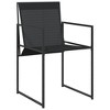 vidaXL Patio Dining Set Table and Chair Garden Outdoor Furniture Black Textilene - 4 of 4
