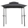 8x5Ft Grill Gazebo Replacement Canopy,Double Tiered BBQ Tent Roof Top Cover,Beige - 4 of 4