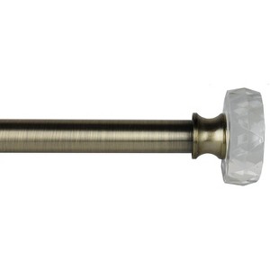 3-4-inch Diameter Cut Crystal Disc Adjustable Single Drapery Curtain Rod - 1 of 2