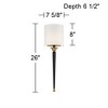 Possini Euro Modern Wall Sconce Lighting Black Brass Hardwired 7 1/2" Wide Fixture Off-White Shade for Bedroom Bedside Living Room - 4 of 4