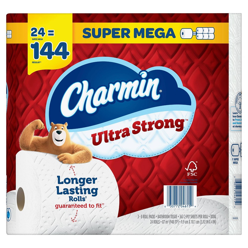 Charmin Ultra Strong Toilet Paper - 24 Super Mega Rolls