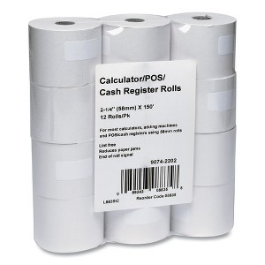 Iconex Impact Bond Paper Rolls, 2.25" x 150 ft, White, 12/Pack - 1 of 2