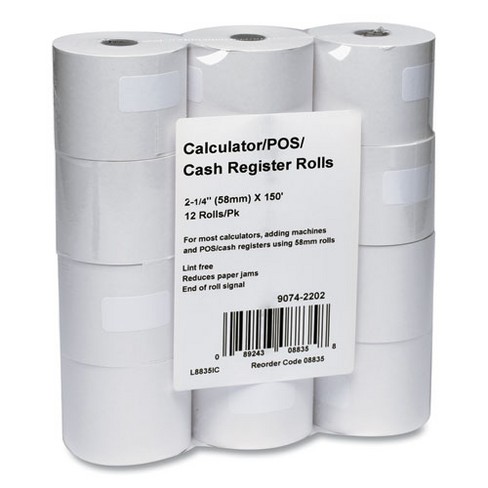 Iconex Impact Bond Paper Rolls, 2.25" x 150 ft, White, 12/Pack - image 1 of 2