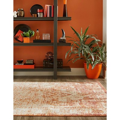Tuscan Sun 6' x 9' Rust Red Easy-Care Synthetic Rug