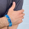 Crucible Men's Blue Banded Agate Stone Bead Adjustable Bracelet (8mm) - 4 of 4