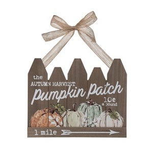 Transpac Wood 11.75 in. Multicolored Harvest Fencepost Pumpkin Patch Decor - 1 of 2