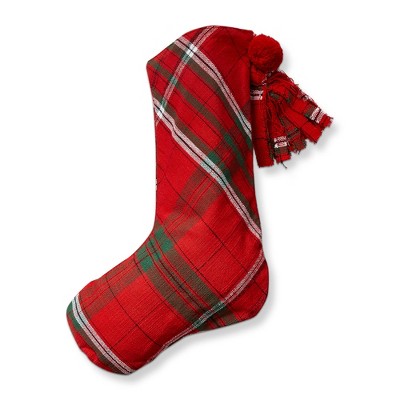 tag Sleigh Ride Plaid Stocking