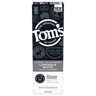 Tom's of Maine Luminous White Toothpaste Charcoal Wintergreen - 4oz