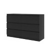 6-Drawer Black Dressing Table, Modern Bedroom Vanity, with wooden storage cabinet, featuring concealed handles and 6 deep drawers - 3 of 4
