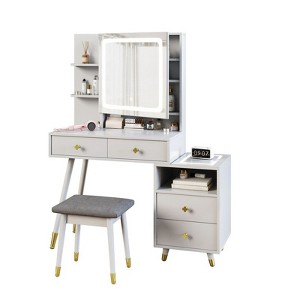 White Dressing Table Set - 1 of 4