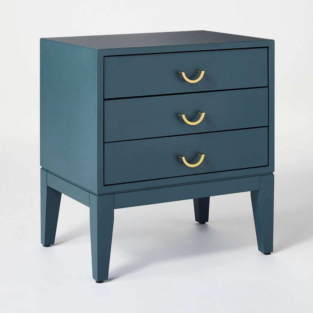 Photos - Bedroom Set Quail Hill 3 Drawer Nightstand Mount Blue - Threshold™ designed with Studi