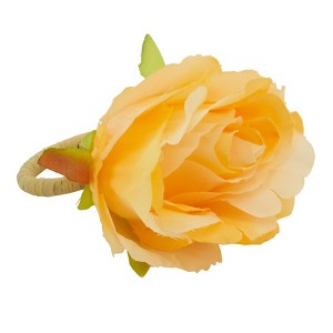 Saro Lifestyle Flower Shaped Napkin Rings (Set of 4), Orange - 1 of 4