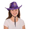 Beistle Sequined Mardi Gras Cowboy Hat, One Size Fits Most Purple - 3 of 4