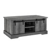 JUJABU 41.3" Rectangular Rustic Coffee Table with Sliding Door and Adjustable Shelves, for Living or Meeting Room - 2 of 4