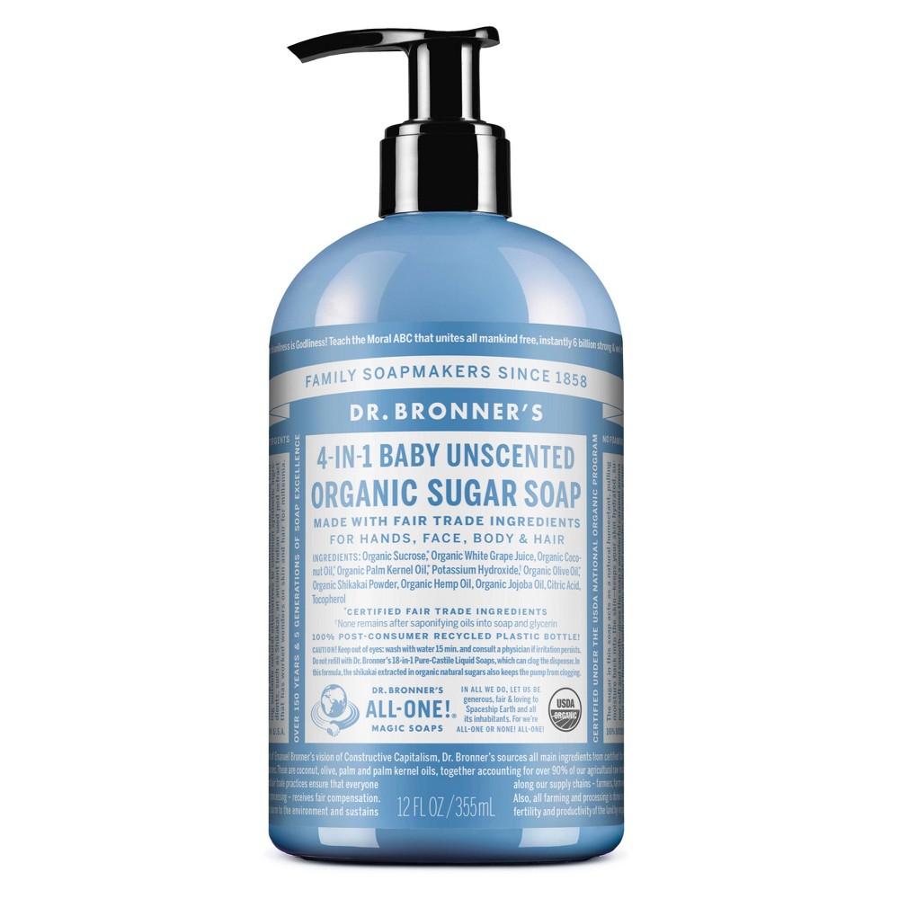 UPC 018787950043 product image for Dr. Bronner's Organic Baby Sugar Soap - Unscented - 12 fl oz | upcitemdb.com