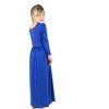 24seven Comfort Apparel Girls Long Sleeve Pleated Maxi Dress Solid Color - 3 of 4