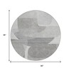 HomeRoots 8' Linen And Gray Round Abstract Washable Indoor Outdoor Area Rug - 3 of 4
