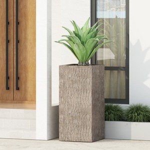 Christopher Knight Home Littell Outdoor Lightweight Concrete Planter, Brown - 1 of 4